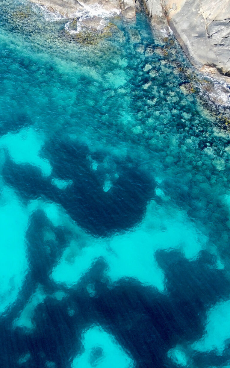 A shallow, picturesque costal bay.